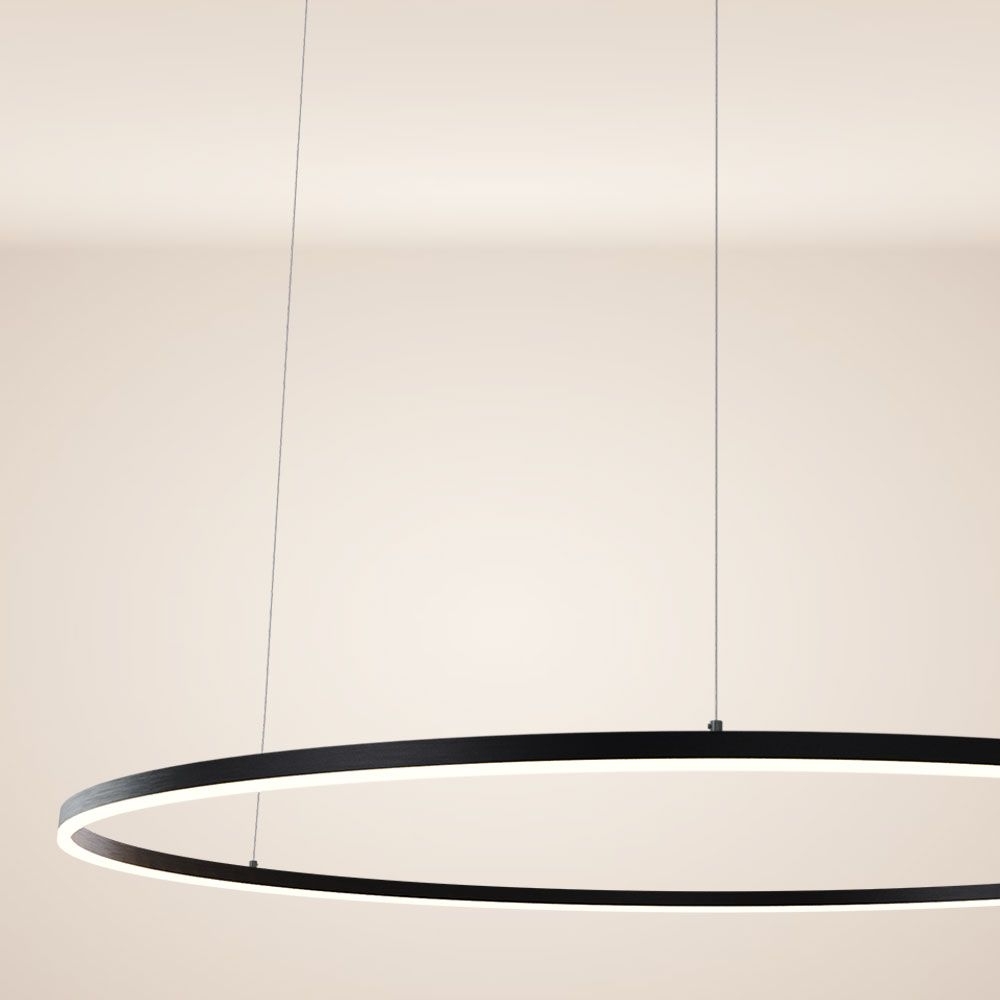 s.luce LED Ring Pendelleuchte rund Direkt oder Indirekt Schwarz Ø 150cm Bild 1