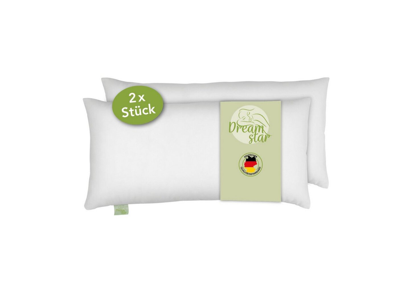 Dreamstar Kopfkissen Eco Microfaserkissen (Einzeln oder als 2er-Set), 40x80 und 80x80 cm, Füllung: Eco Faserfüllung, Bezug: angenehm weiche Microfaser, stützt Kopf und Nacken ideal Bild 1