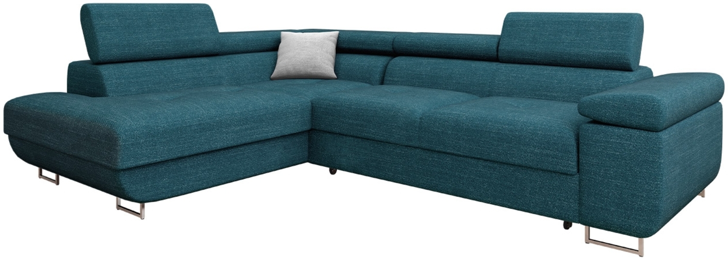 Ecksofa Torezio Premium mit Einstellbare Kopfstützen, Bettkasten und Schlaffunktion (Farbe: Terra 15 + Terra 06, Seite: Links) Bild 1