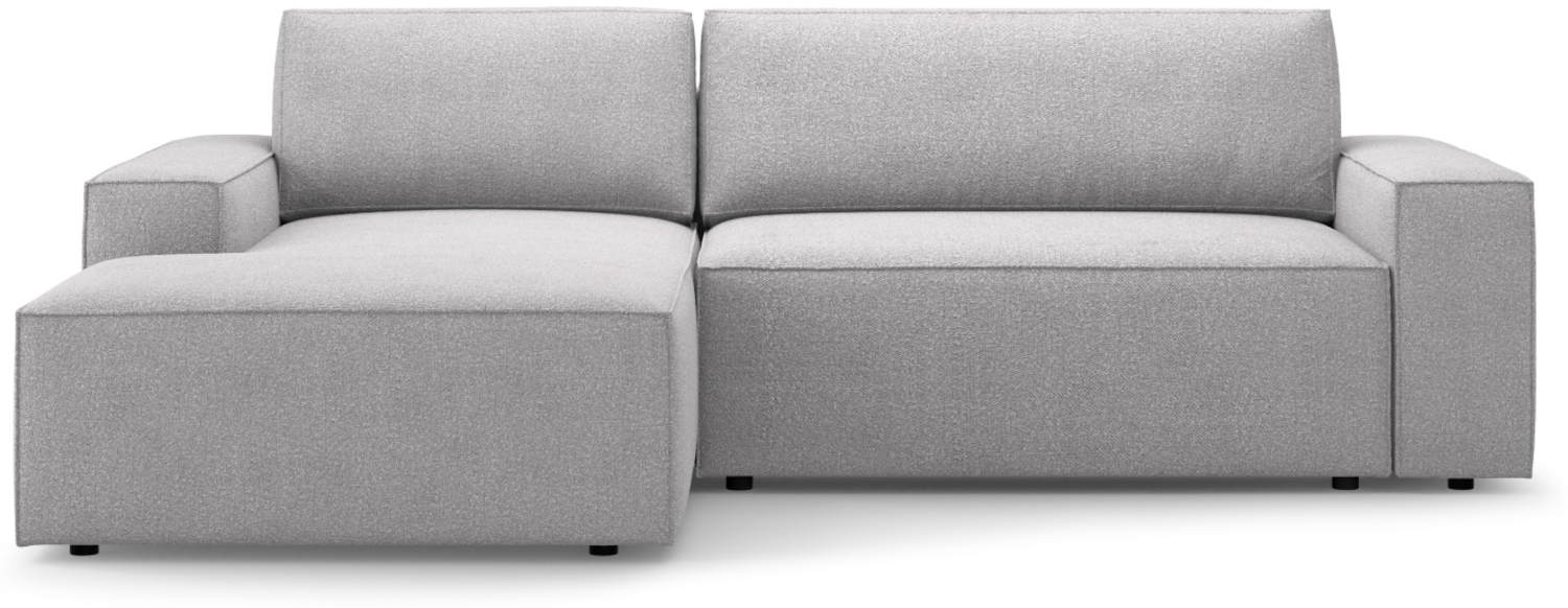 Micadoni Schlaf-Ecksofa Jodie 3-Sitzer Boucle Hellgrau Links Bild 1