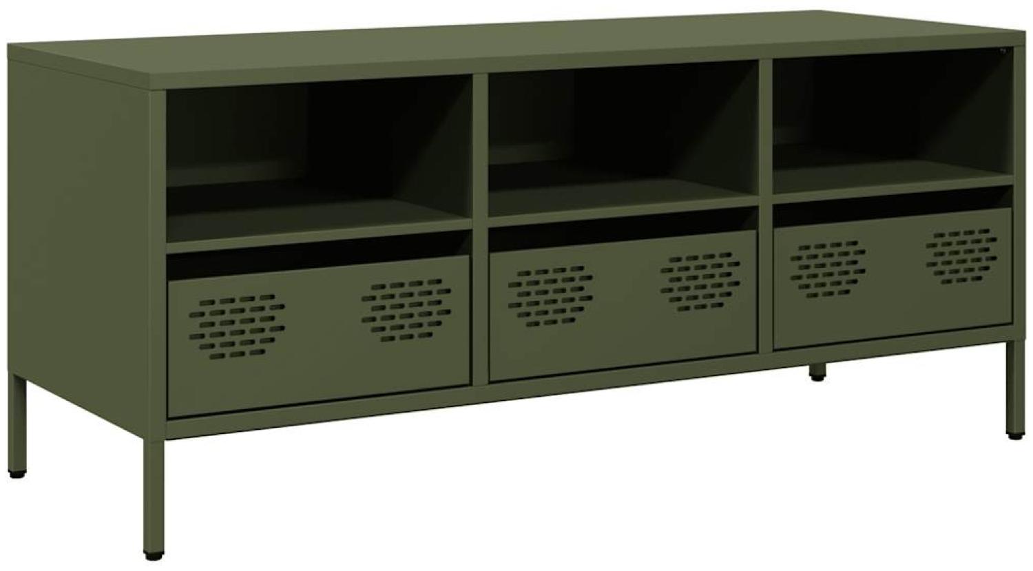vidaXL TV-Schrank Olivgrün 101,5x39x43,5 cm Kaltgewalzter Stahl 851326 Bild 1