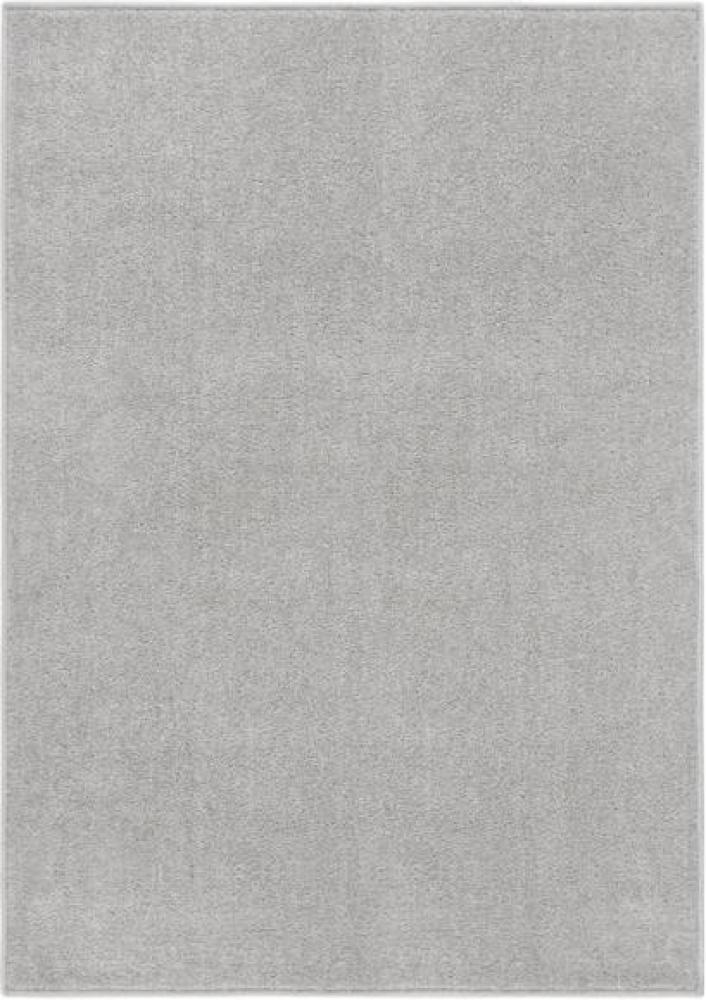 Teppich Kurzflor 240x340 cm Hellgrau Bild 1