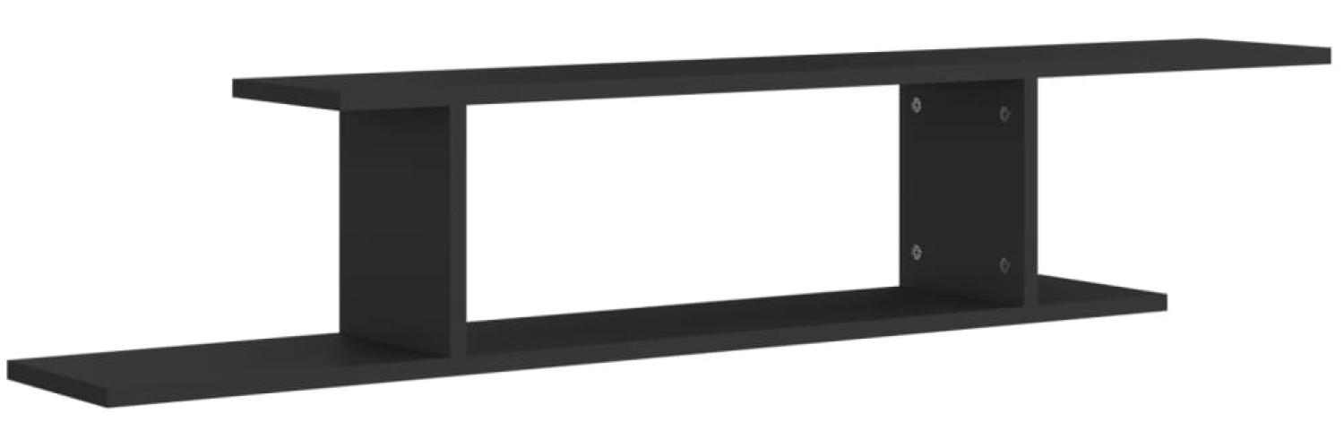 vidaXL TV-Wandregal Schwarz 125x18x23 cm Holzwerkstoff 806990 Bild 1