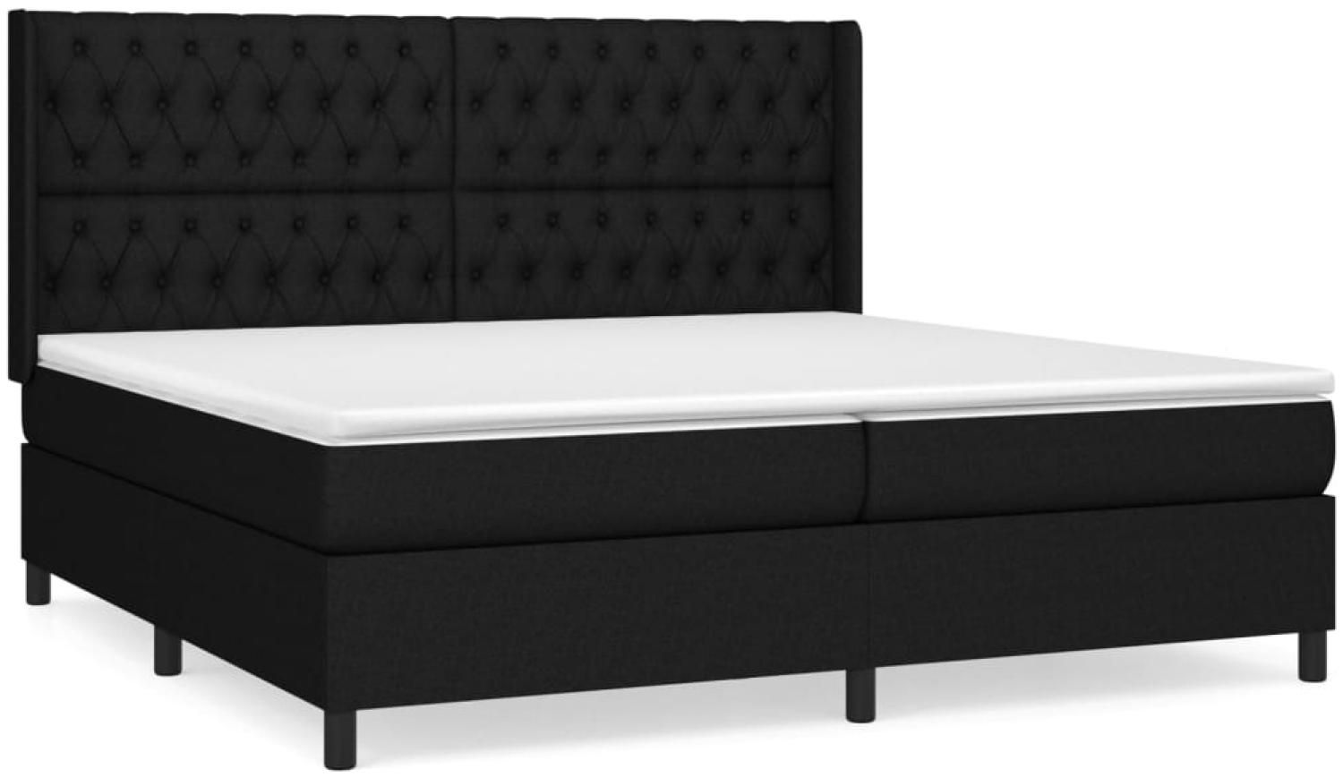 Boxspringbett mit Matratze Stoff Schwarz 200x200 cm, Härtegrad: H2 [3131699] Bild 1
