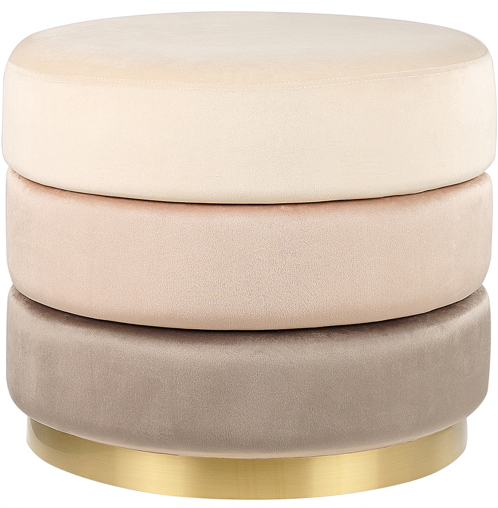 Pouf LOUIN Beige Samtstoff Bild 1