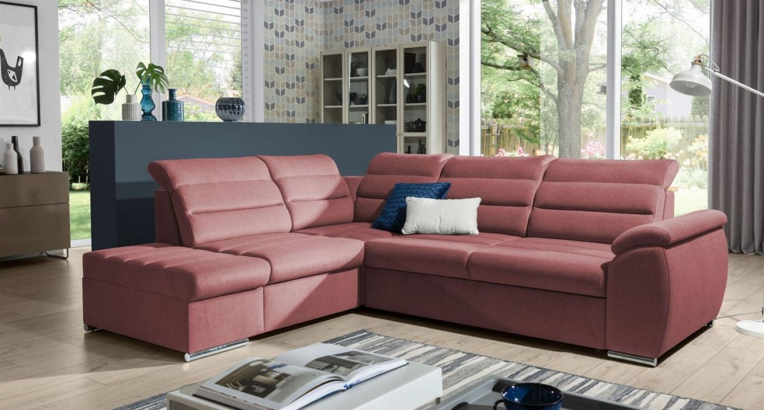 Ecksofa Schlafsofa Sofa PASCARA in Stoff Esito Altrosa Ottomane Links Bild 1