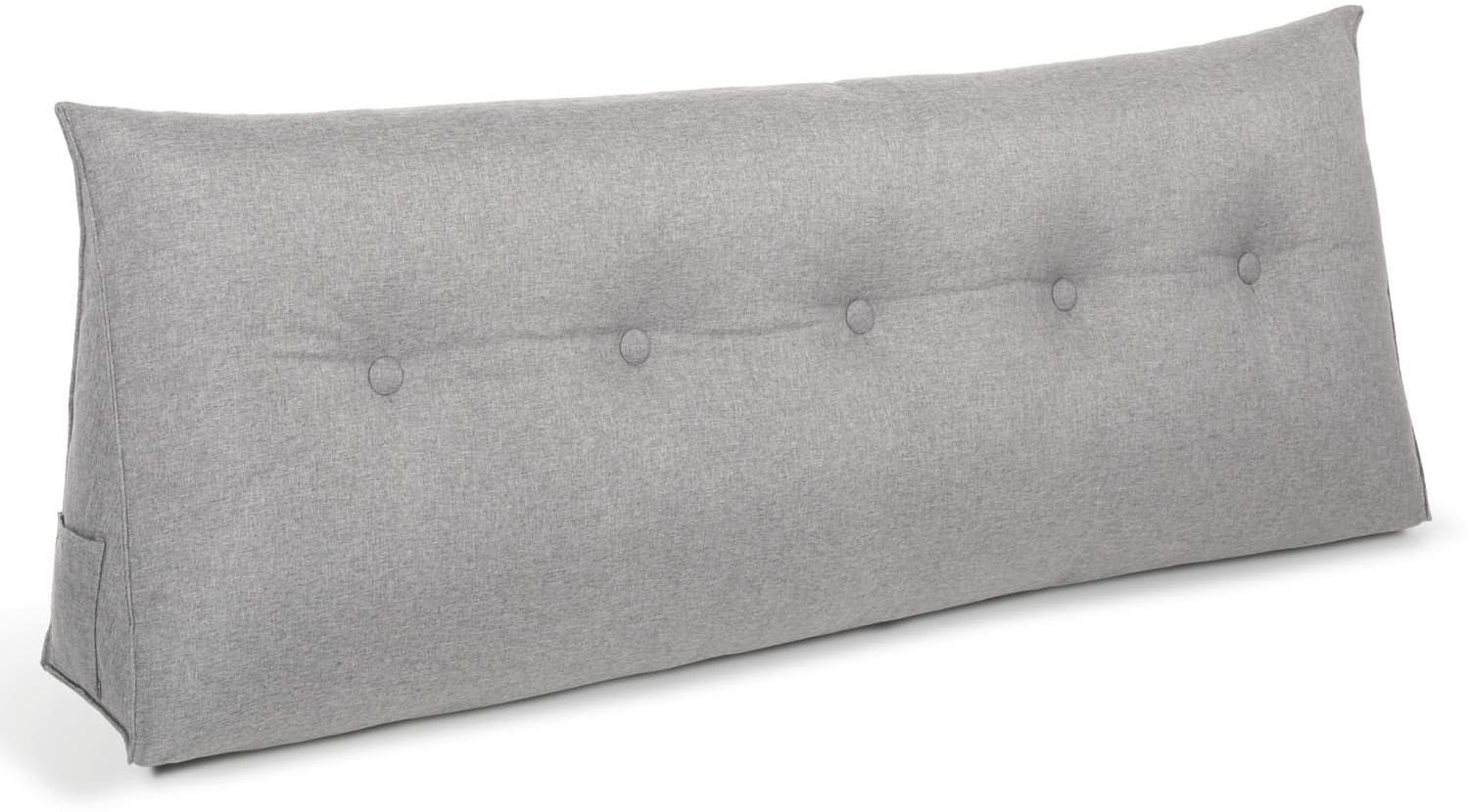 Bett- und Rückenstützkissen, Polyester, Grau, 100x20x50cm Bild 1