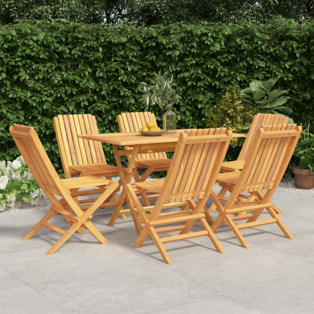 vidaXL 7-tlg. Garten-Essgruppe Massivholz Teak 3155004 Bild 1