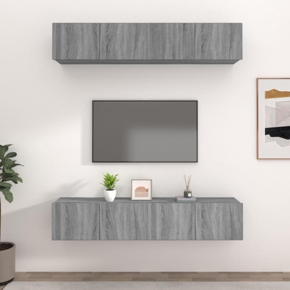 vidaXL TV-Schränke 4 Stk. Grau Sonoma 80x30x30 cm Holzwerkstoff 3114188 Bild 1