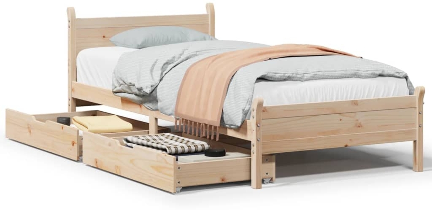 vidaXL Massivholzbett ohne Matratze 75x190 cm Kiefernholz 3309794 Bild 1