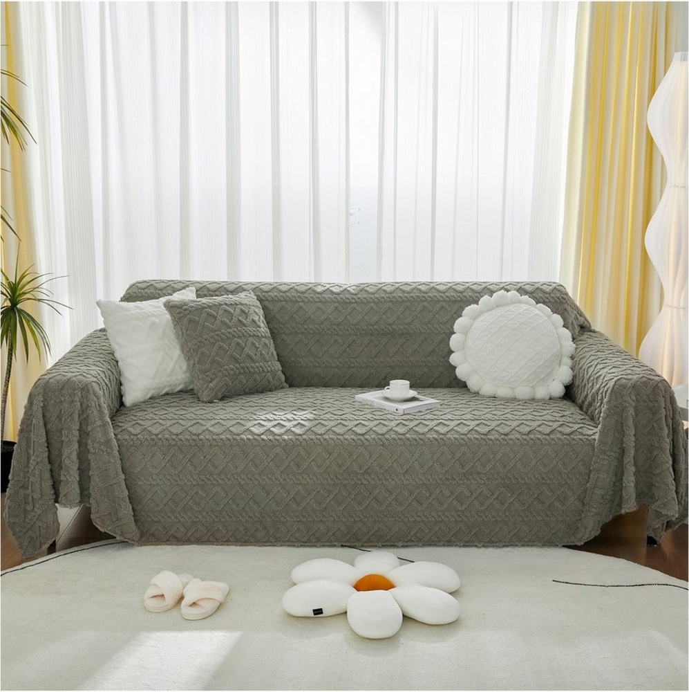 Jibenhome Sofabezug Weiche Flauschige Sofaüberwurf Decke, Jacquard Sofadecke, Warmer Sofa Sitzkissenbezug für Wohnzimmer Bild 1