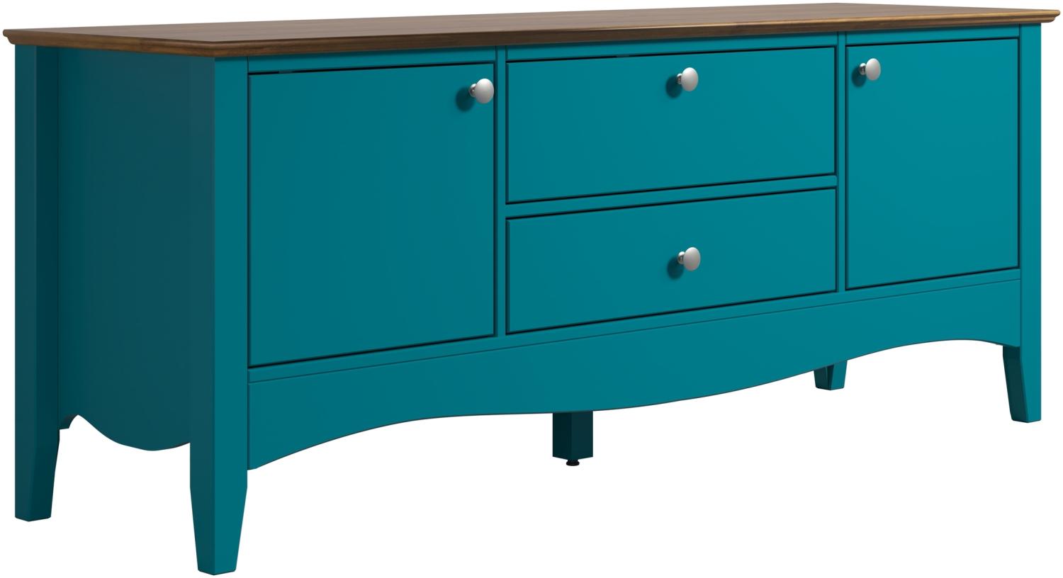 TV-Schrank >Lissabon< (BxHxT: 140x57x42 cm) in Blau/Braun - 140x57x42 (BxHxT) Bild 1