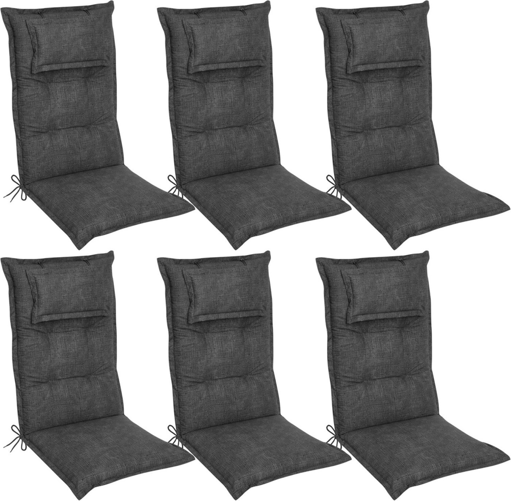 DILUMA Hochlehnerauflage Hochlehner Auflage Florence mit Kopfpolster 120x50x8 cm, (6 St) Bild 1