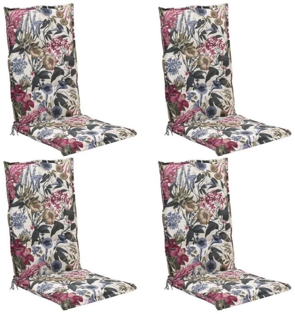 GO-DE Polsterauflage HANA, B 50 x L 120 cm, Mehrfarbig, Baumwolle, (Set, 4 St), Polyester, für Hochlehner-Stühle Bild 1