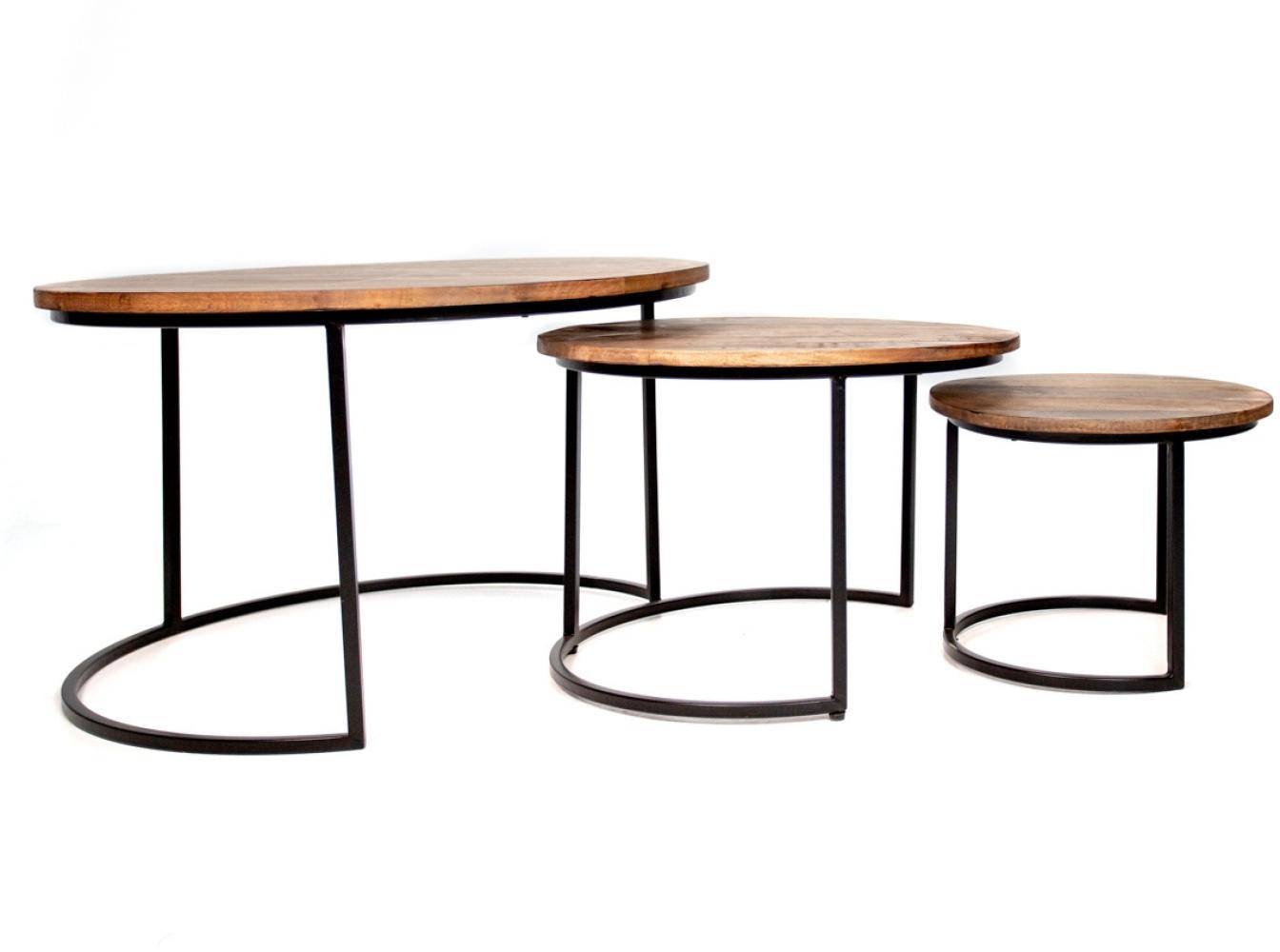 Ivy Couchtisch Set Industrial Massivholz Bild 1