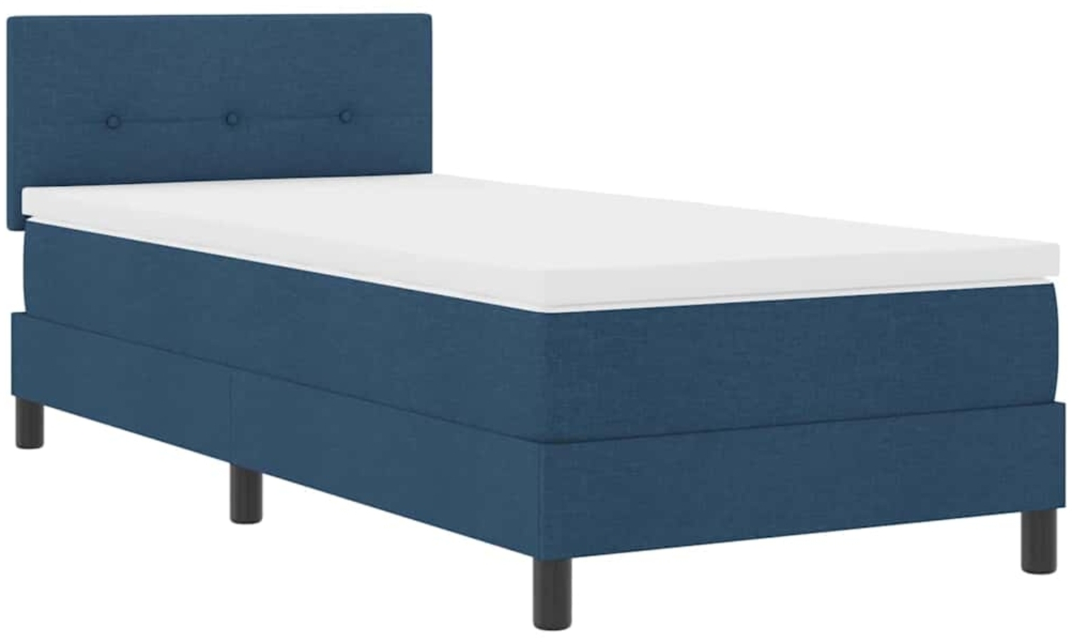 vidaXL Boxspringbett mit Matratze mit Kopfteil Blau 80 x 200 cm Stoff 3342169 Bild 1