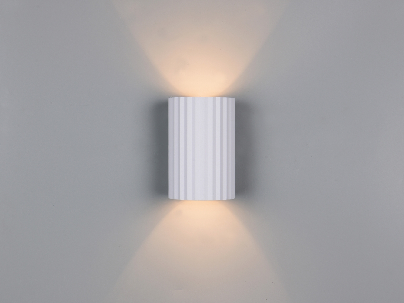 Kleine LED Wandleuchte mit Up and Down Lichteffekt, Metall Weiß, Höhe 12cm Bild 1