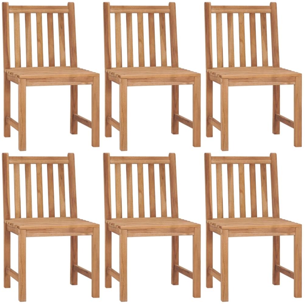vidaXL Gartenstühle 6 Stk. mit Kissen Massivholz Teak 3073138 Bild 1