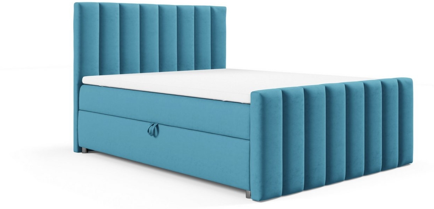 Best for Home Boxspringbett Boxspringbett 200x200 mit 7-Zonen-Bonnellfederkern & Stauraum (140x200 160x200 180x200 200x200 cm), Verschiedene Liefermöglichkeiten, TOP Preis-Leistungs-Verhältnis Bild 1