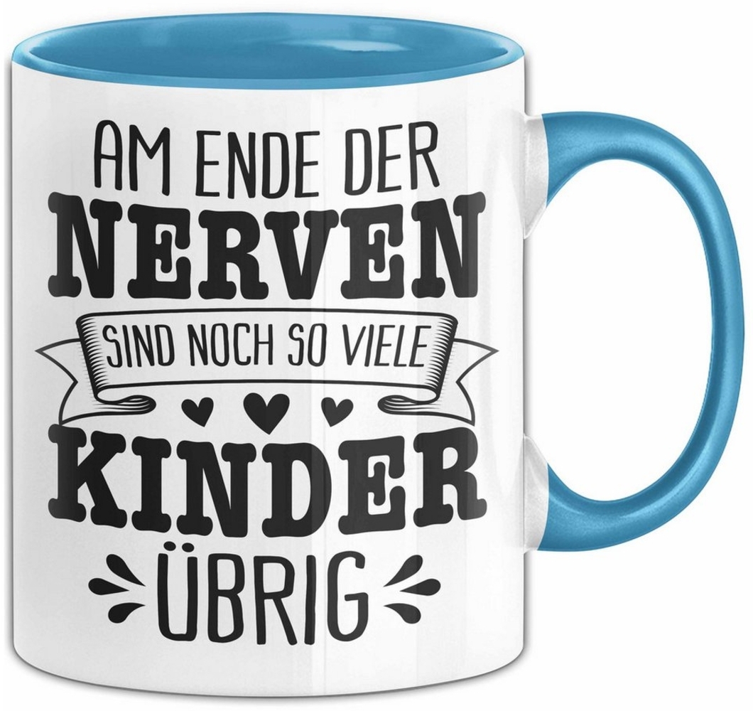 Trendation Tasse Erzieherin Tasse Geschenk Lustiger Becher Am Ende Der Nerven Sind Noch Bild 1