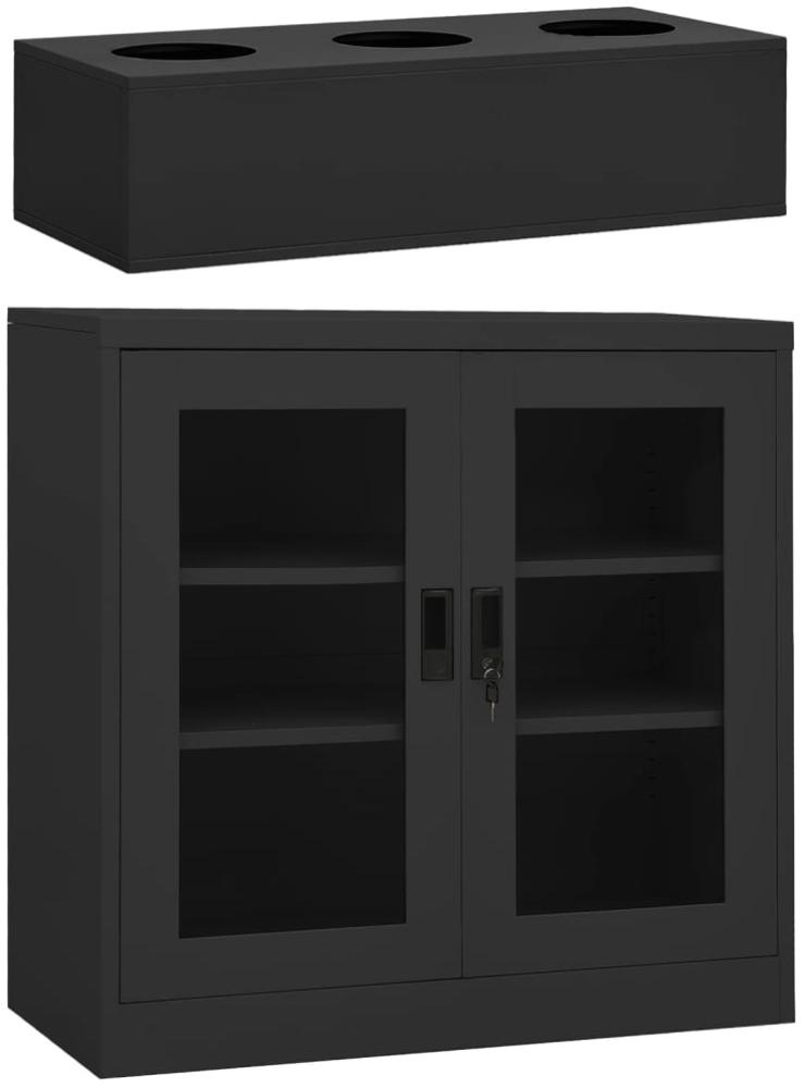 vidaXL Büroschrank mit Pflanzkasten Anthrazit 90x40x113 cm Stahl 3095261 Bild 1