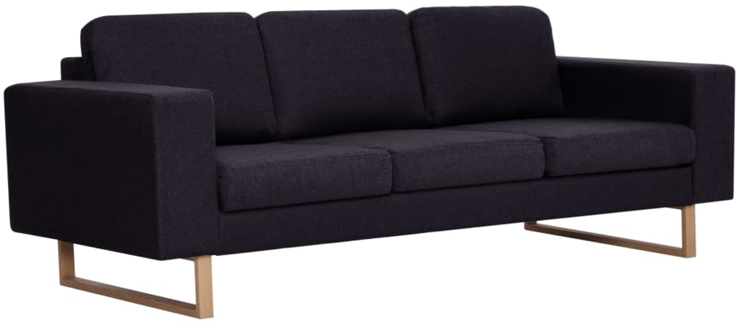 vidaXL 3-Sitzer-Sofa Stoff Schwarz [281390] Bild 1