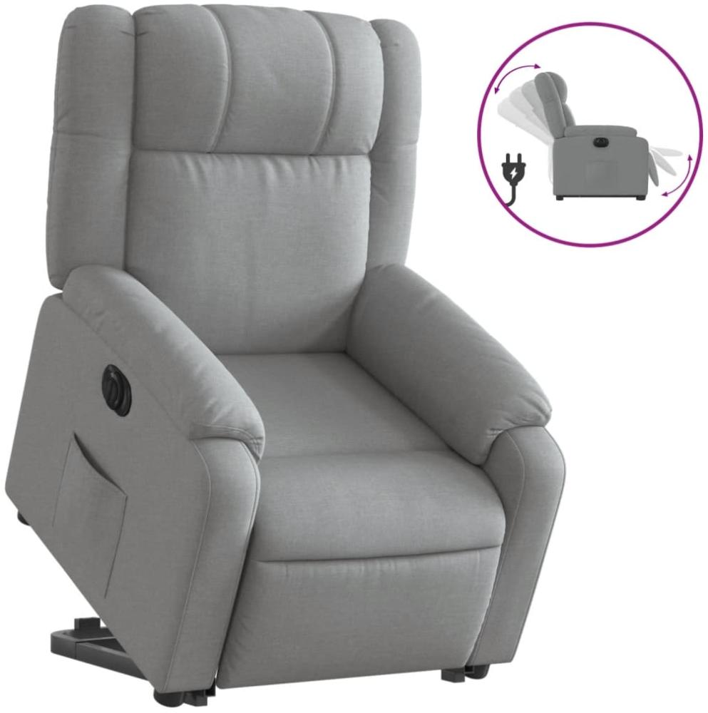 vidaXL Relaxsessel mit Aufstehhilfe Elektrisch Hellgrau Stoff 3205226 Bild 1