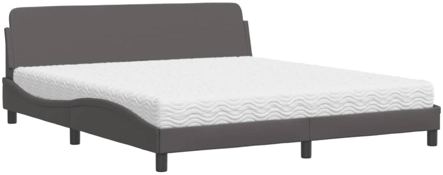 vidaXL Bett mit Matratze "Dover" Grau 180x200 cm Kunstleder 3208460 Bild 1
