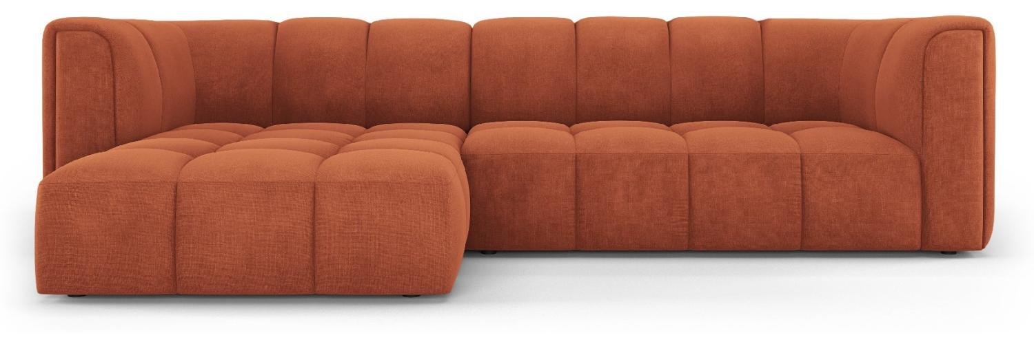 Micadoni Modulares Ecksofa Serena 3-Sitzer Links Strukturierter Stoff Orange Bild 1