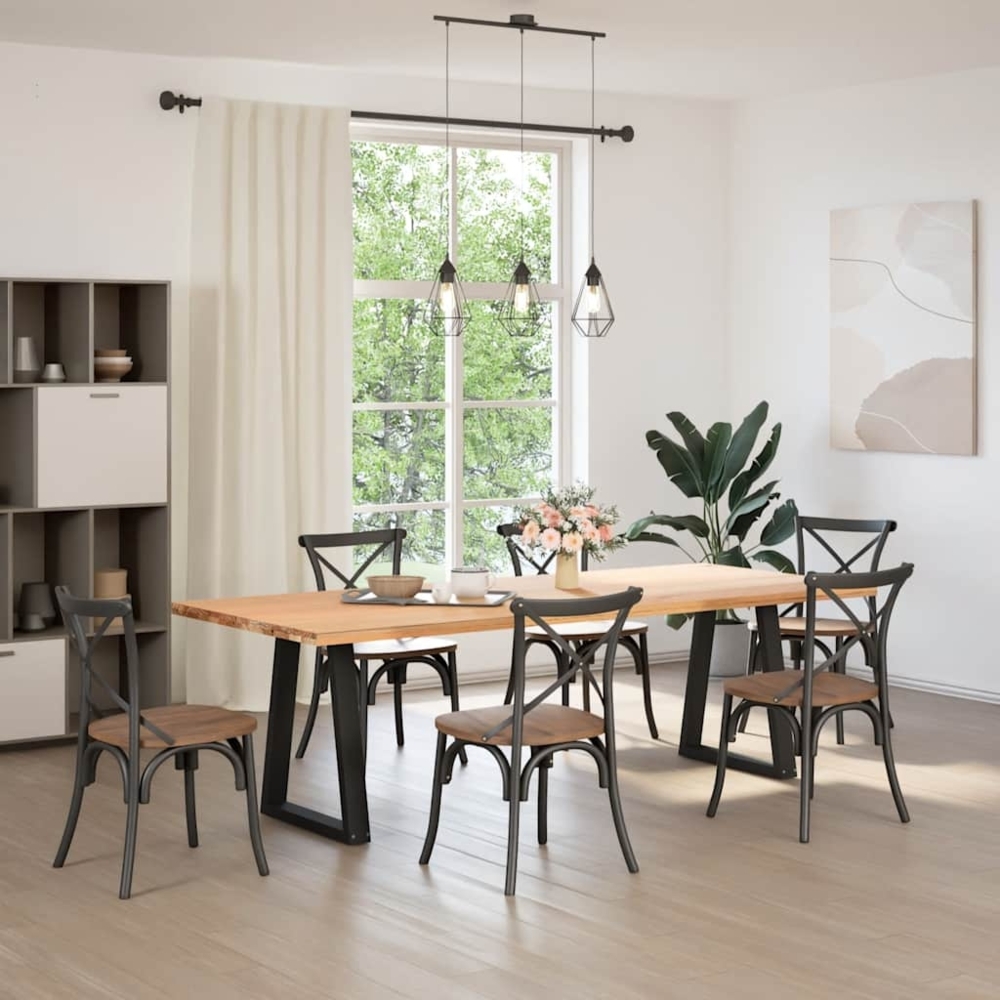 vidaXL Esstischbeine V-Form 2 Stk. Schwarz 60x(72-73,3) cm Stahl 4012564 Bild 1