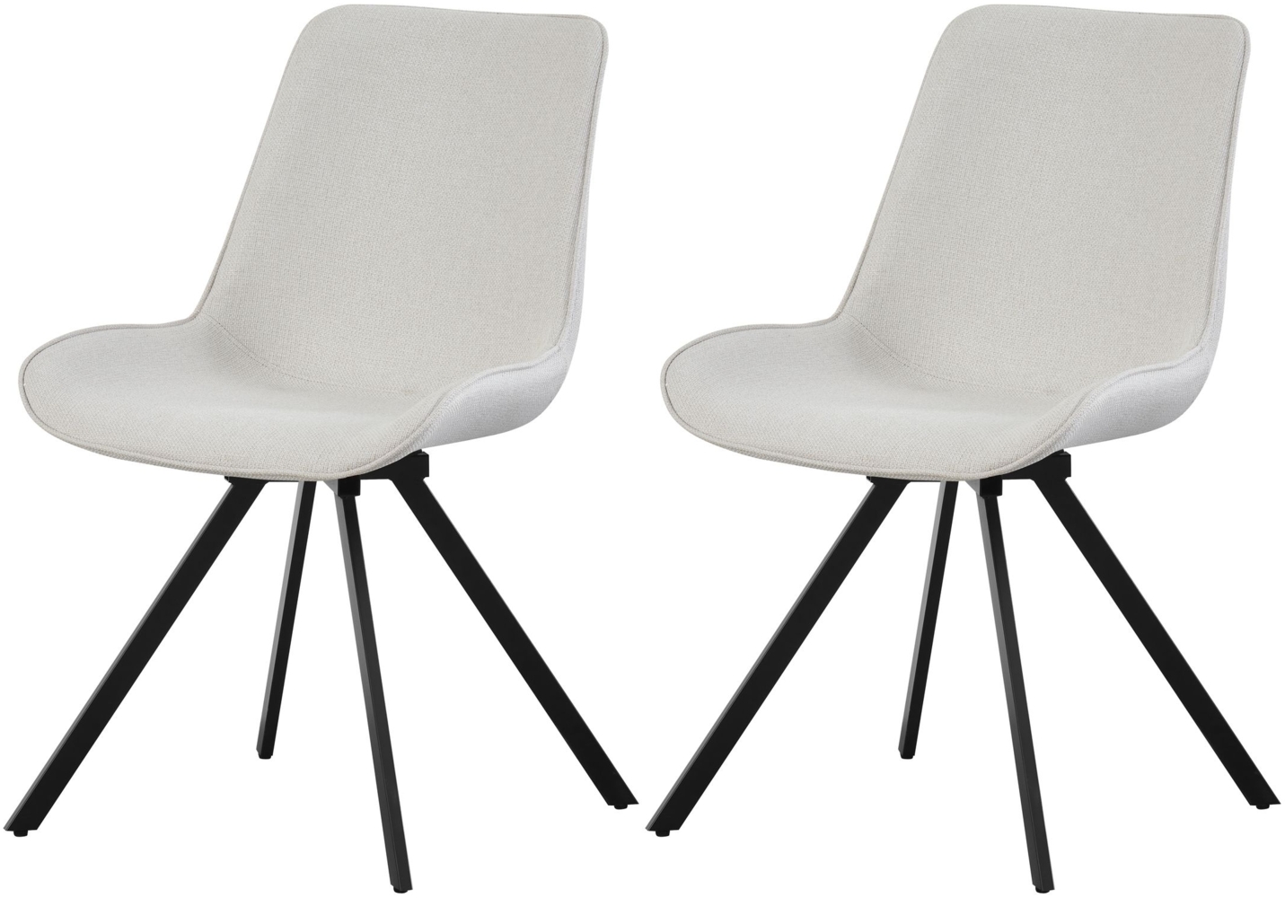 Rio Drehstuhl 2er Set - Stuhl (B/H/T): 52 x 85 x 61 cm in Creme Bild 1