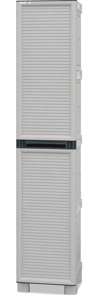 Dmora Allain Outdoor-Garderobe, Mehrzweckschrank, Wäscheschrank, Outdoor-Schrank, 100 % Made in Italy, Hellgrau, 35 x 39 x 172 cm Bild 1