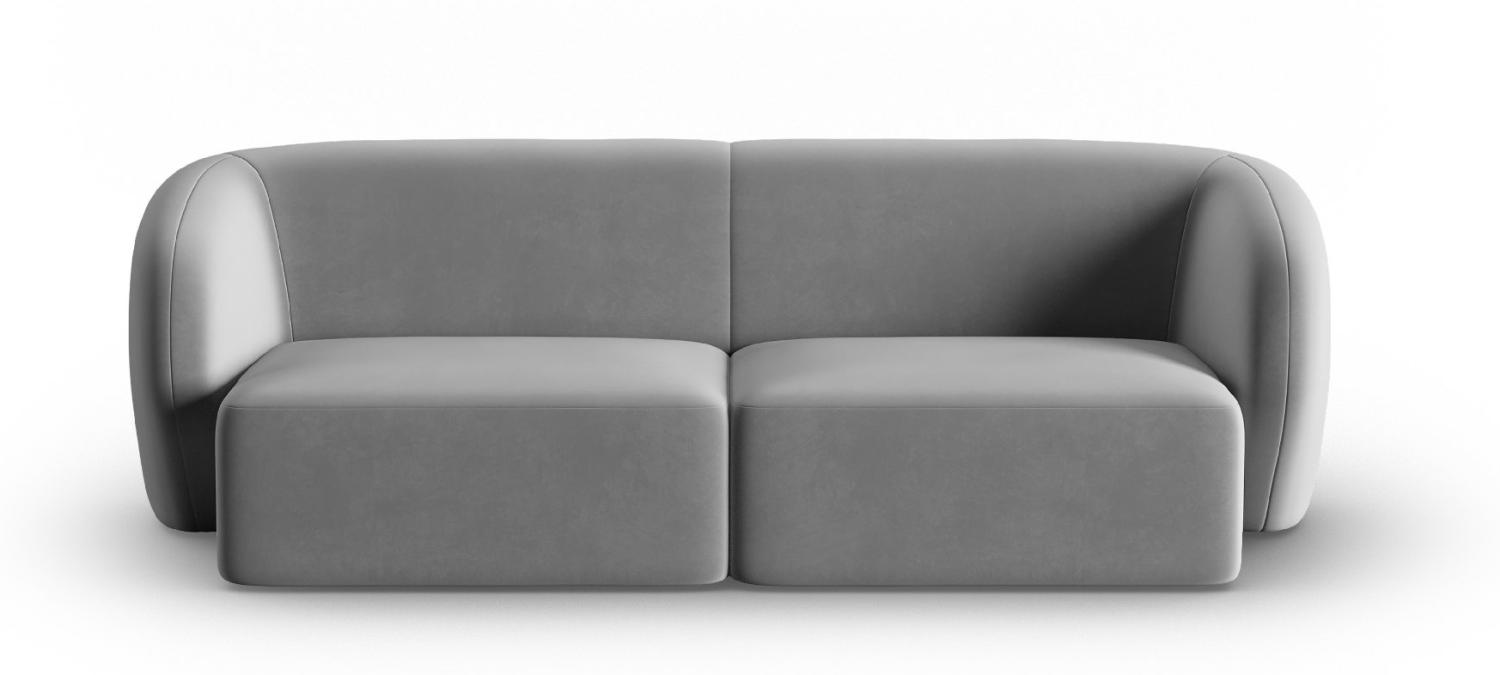 Micadoni Modulares Sofa Shane 2-Sitzer Samtstoff Grau Bild 1