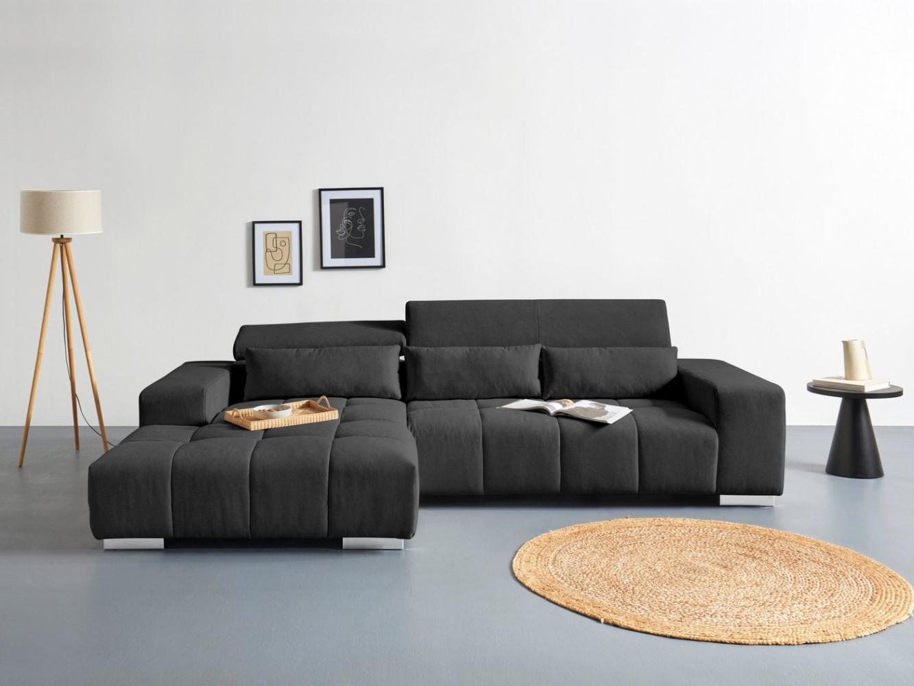 COTTA Ecksofa Orion L-Form, mit Recamiere, inkl. verstellbaren Kopfstützen und 3 Kissen Bild 1