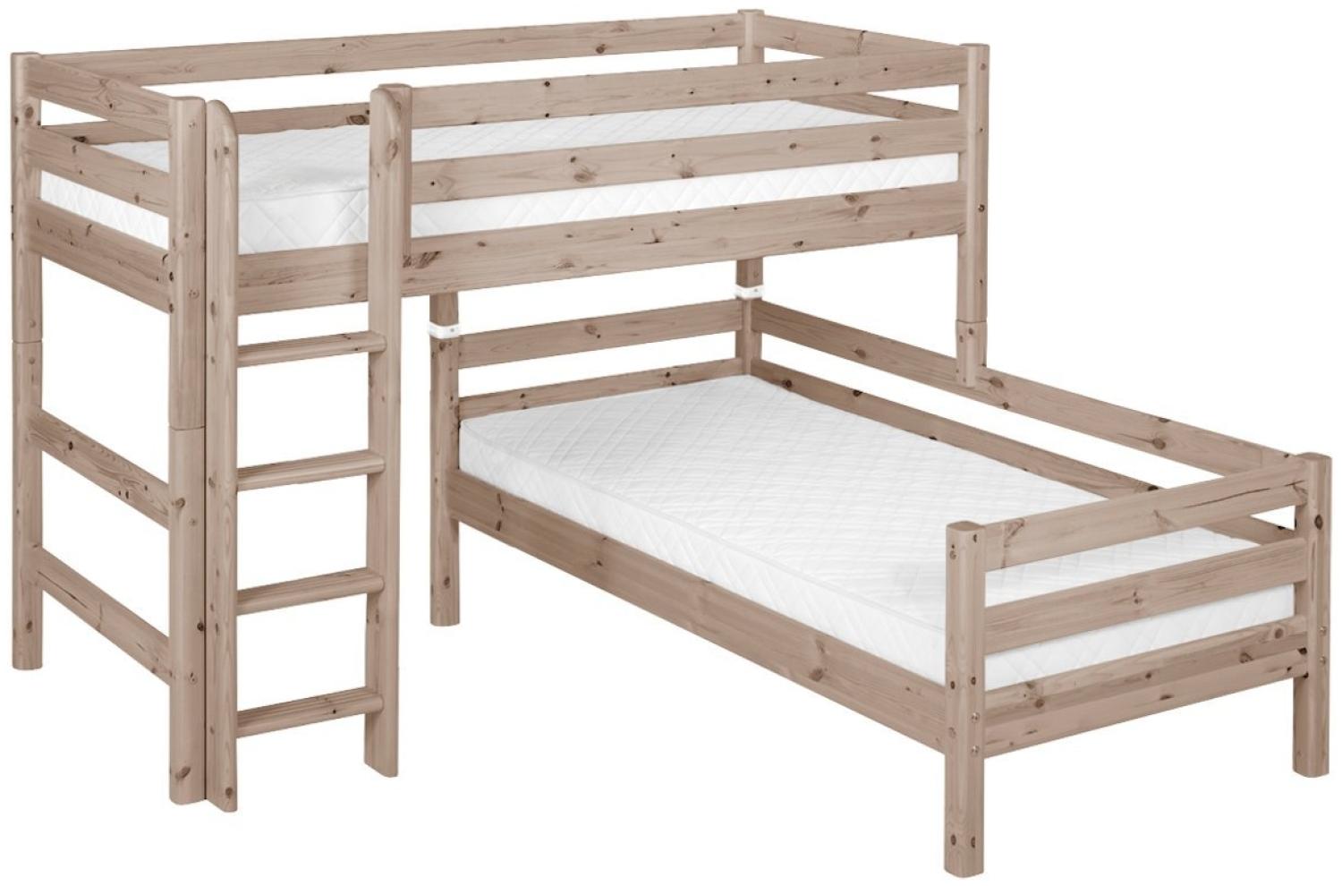 Flexa 'Classic' Etagenbett gerade Leiter, 90x190 cm, terra Bild 1