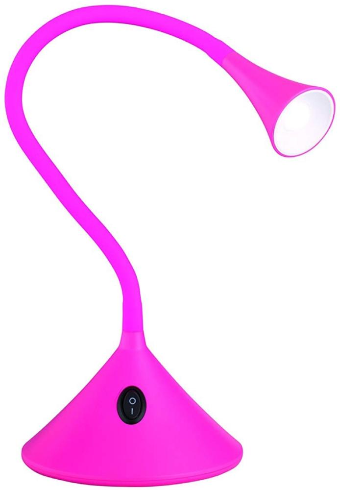 Flexible 2in1 LED Tischlampe & Wandlampe VIPER in Pink, Schalter am Fuß Bild 1