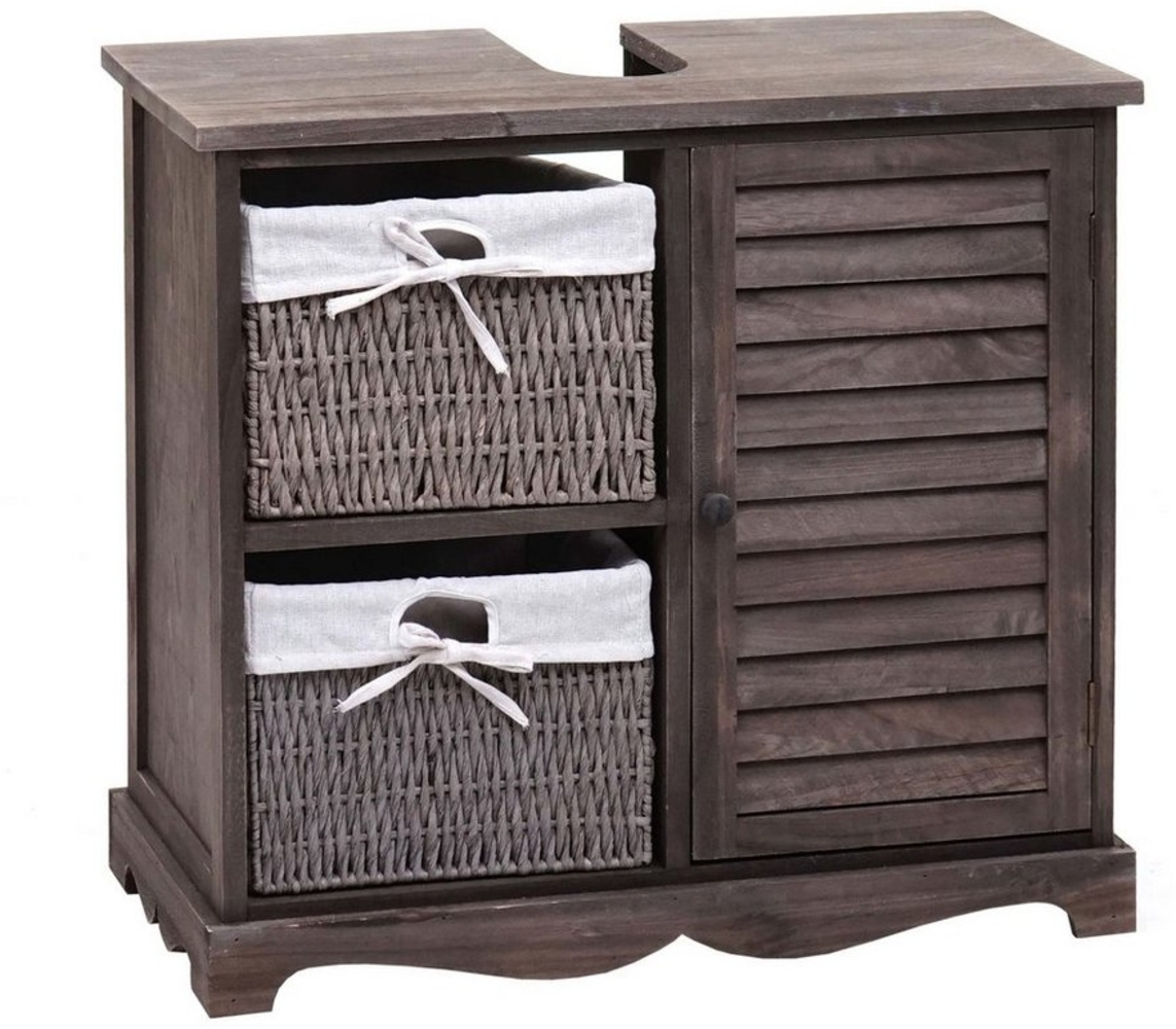 MCW Waschbeckenunterschrank MCW-H20 Inkl. Siphon-Aussparung, Magnetischer Türverschluss Bild 1