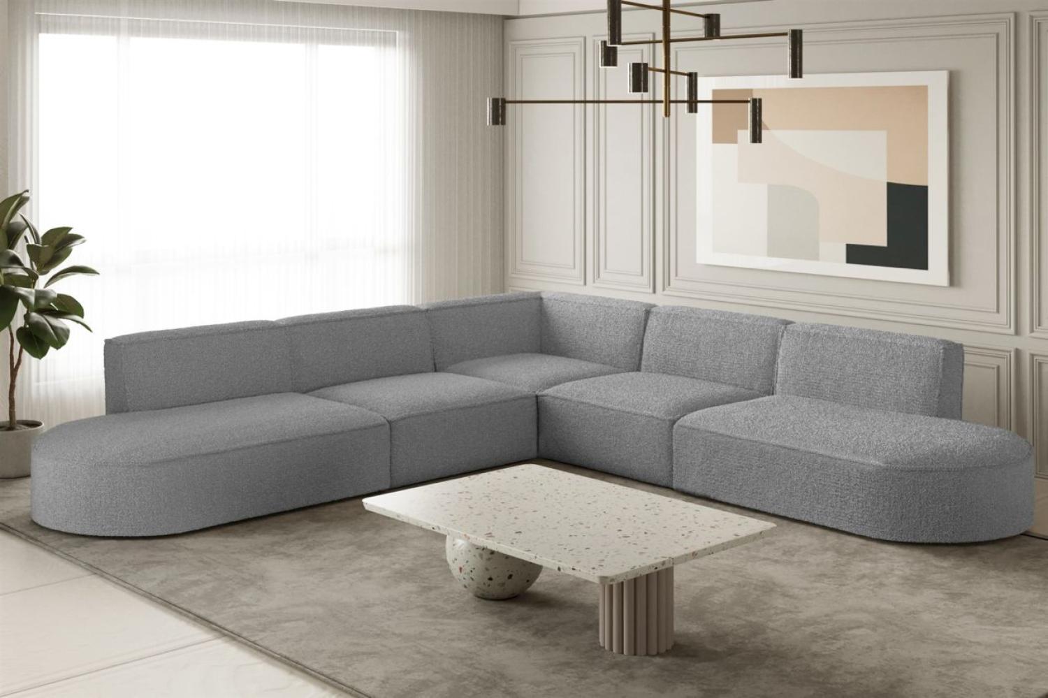 Ecksofa Designersofa PALMA in Stoff Ascot Taupe Seite Universal Bild 1