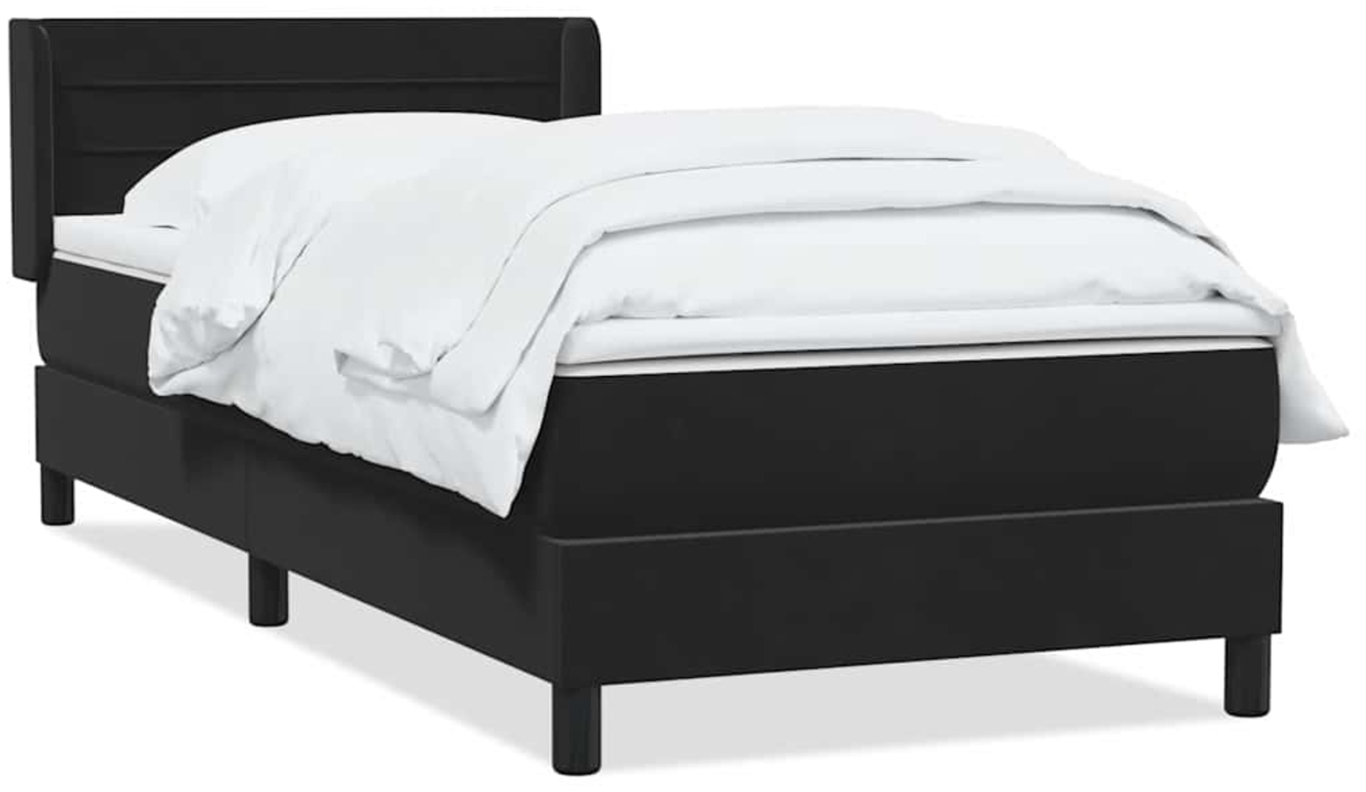vidaXL Boxspringbett mit Matratze Schwarz 90x210 cm Samt 3318185 Bild 1