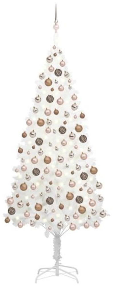 vidaXL Künstlicher Weihnachtsbaum mit Beleuchtung & Kugeln Weiß 240 cm 3077636 Bild 1