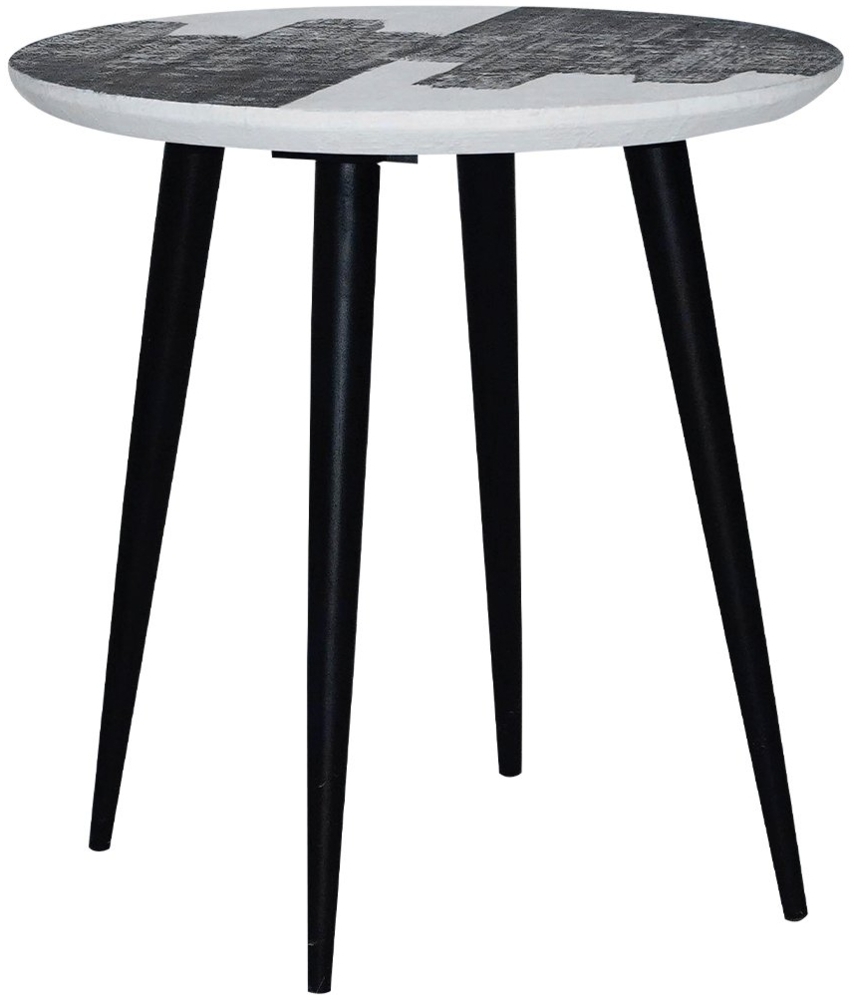Signature 'ABSTRACT' Couchtisch Schwarz und Weiß H52 cm - Schwarz Bild 1
