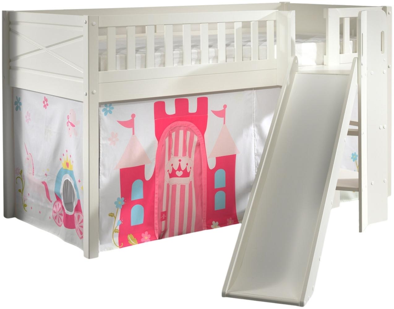 Spielbett >SCOTT< in Weiß Textilset Princess - 207,6x114x203,7 (BxHxT) Bild 1