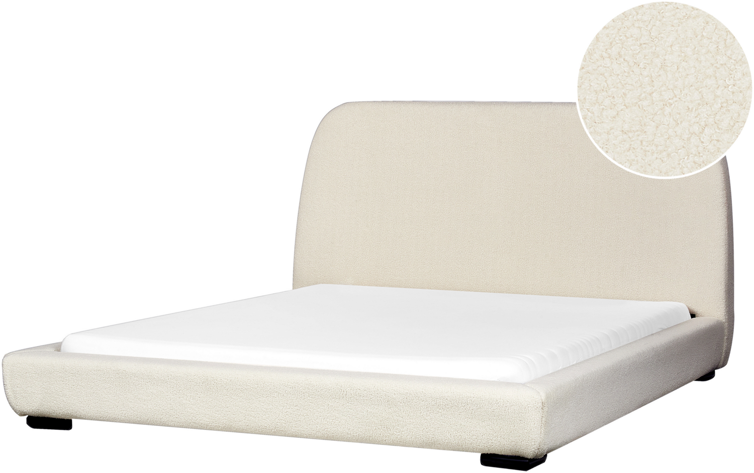 Wasserbett Bouclé ROISEL 160 x 200 cm Hellbeige Bild 1