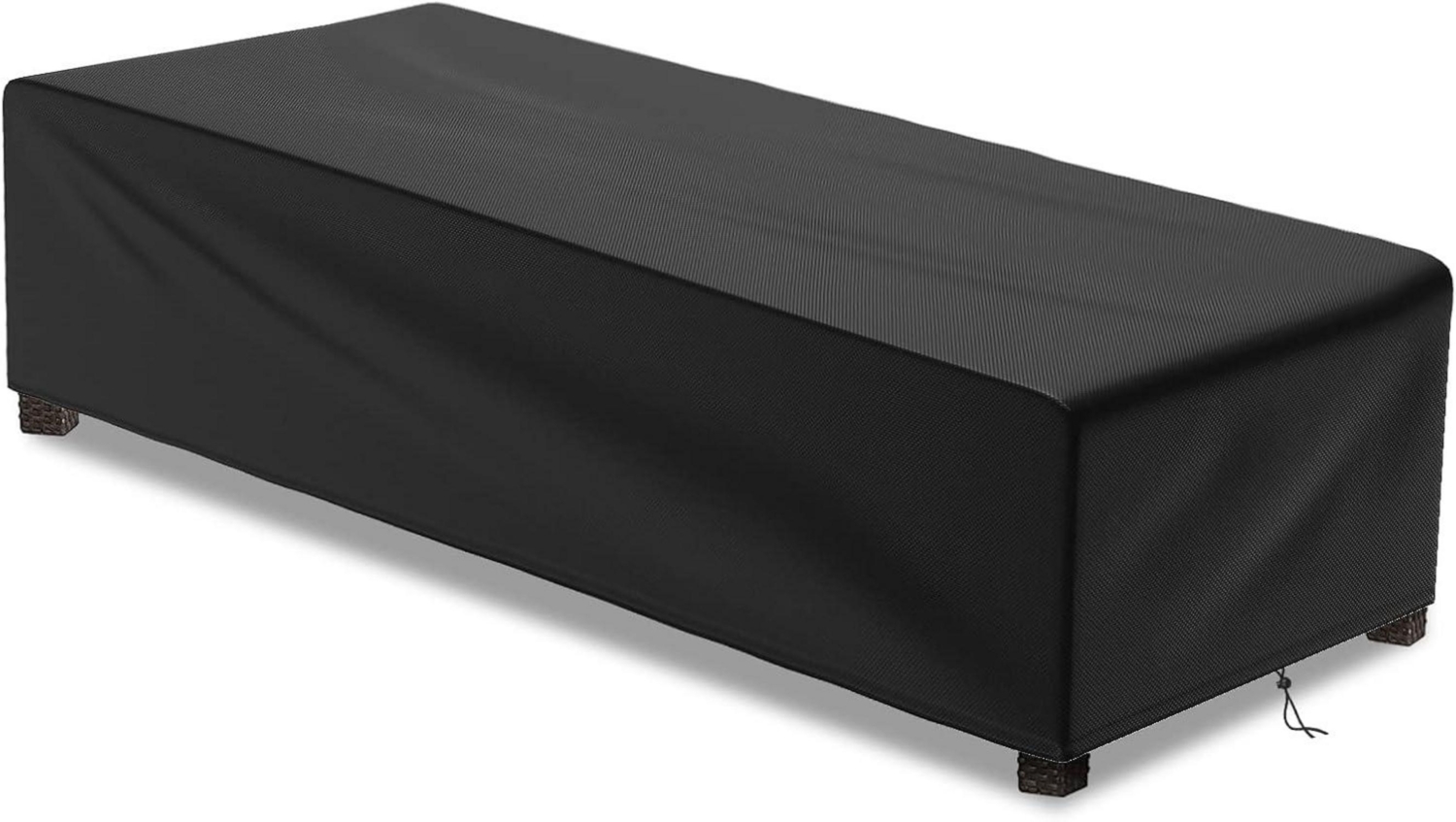 Gartenliege Abdeckung wasserdicht UV-beständig 200x68x30cm Schwarz Bild 1