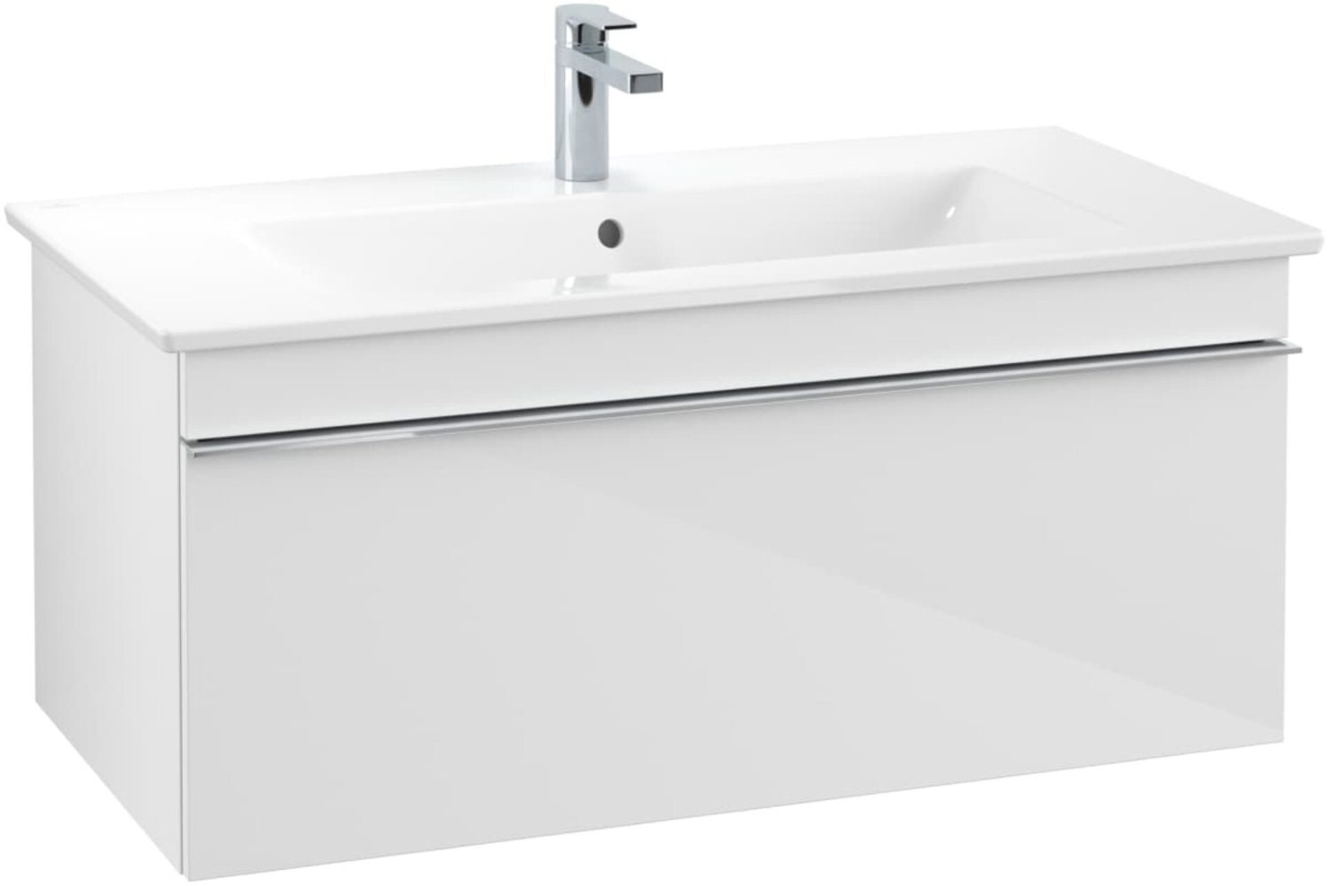 VILLEROY & BOCH VENTICELLO Waschbeckenunterschrank 95 cm breit, Weiß, Griff Chrom, 1 Schublade Bild 1