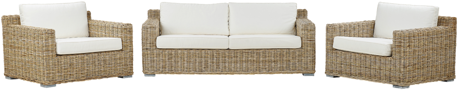 Garten Lounge ARDEA Rattan Hellbraun Bild 1
