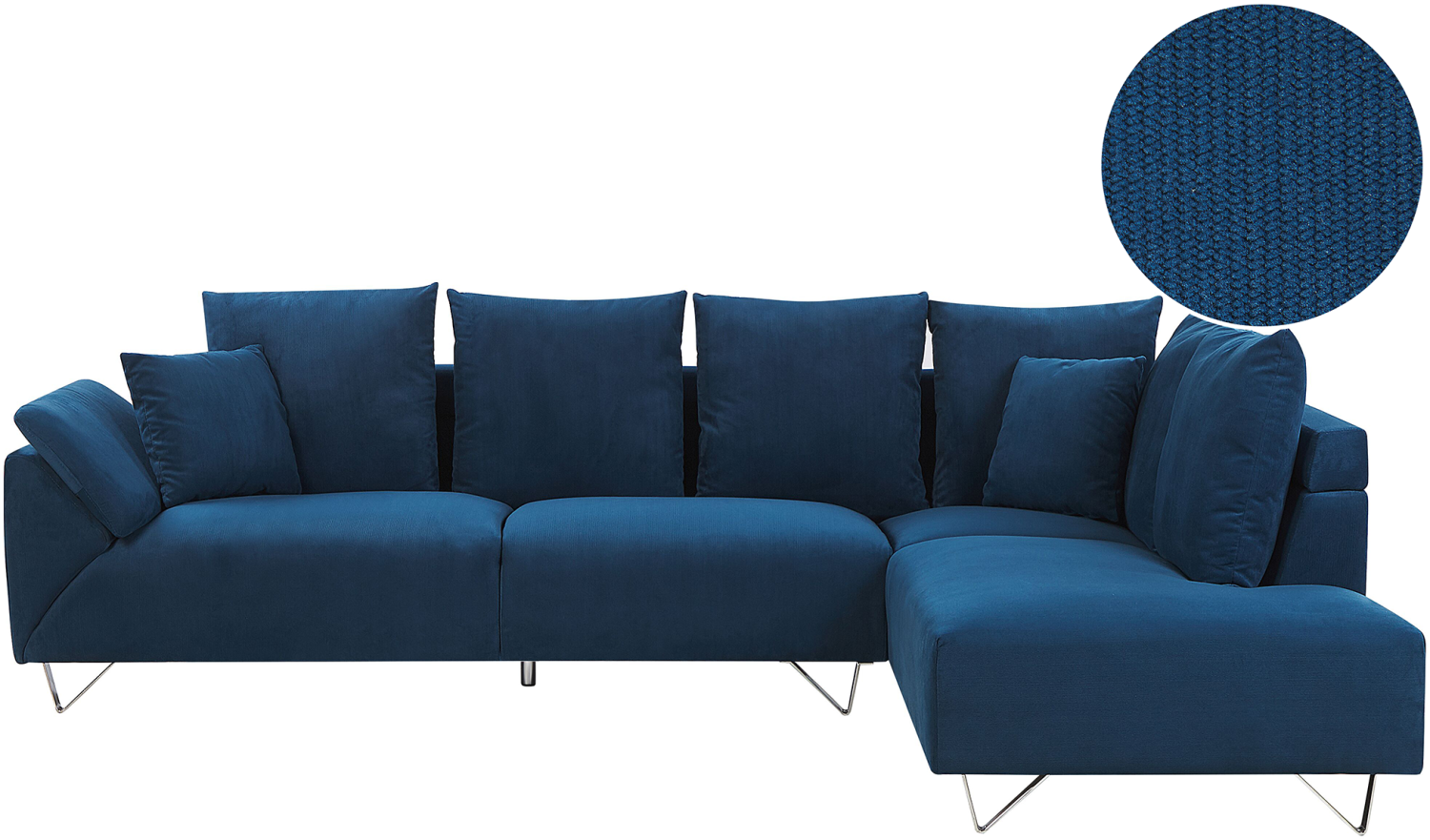 Ecksofa Cord linksseitig marineblau LUNNER Bild 1