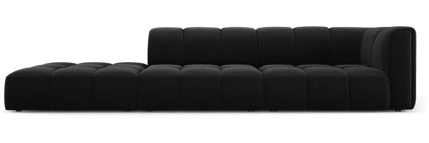 Micadoni Modulares Sofa Serena 4-Sitzer offene Seite Links Samtstoff Schwarz Bild 1