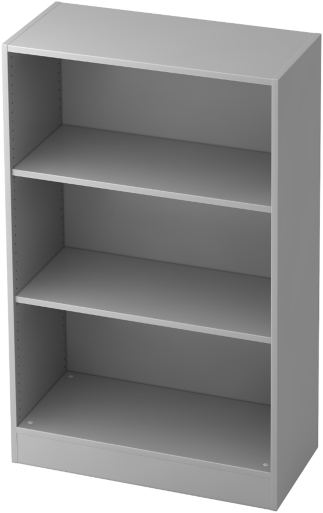 bümö office Regal grau, Standregal Holz - Aktenregal für Ordner & Bücher, Bücherregal 80 cm breit, 3 OH Regal Wand, Büroregal, Holzregal, Ordnerregal, Buchregal, Wandregal, Büromöbel, 6500-5 Bild 1