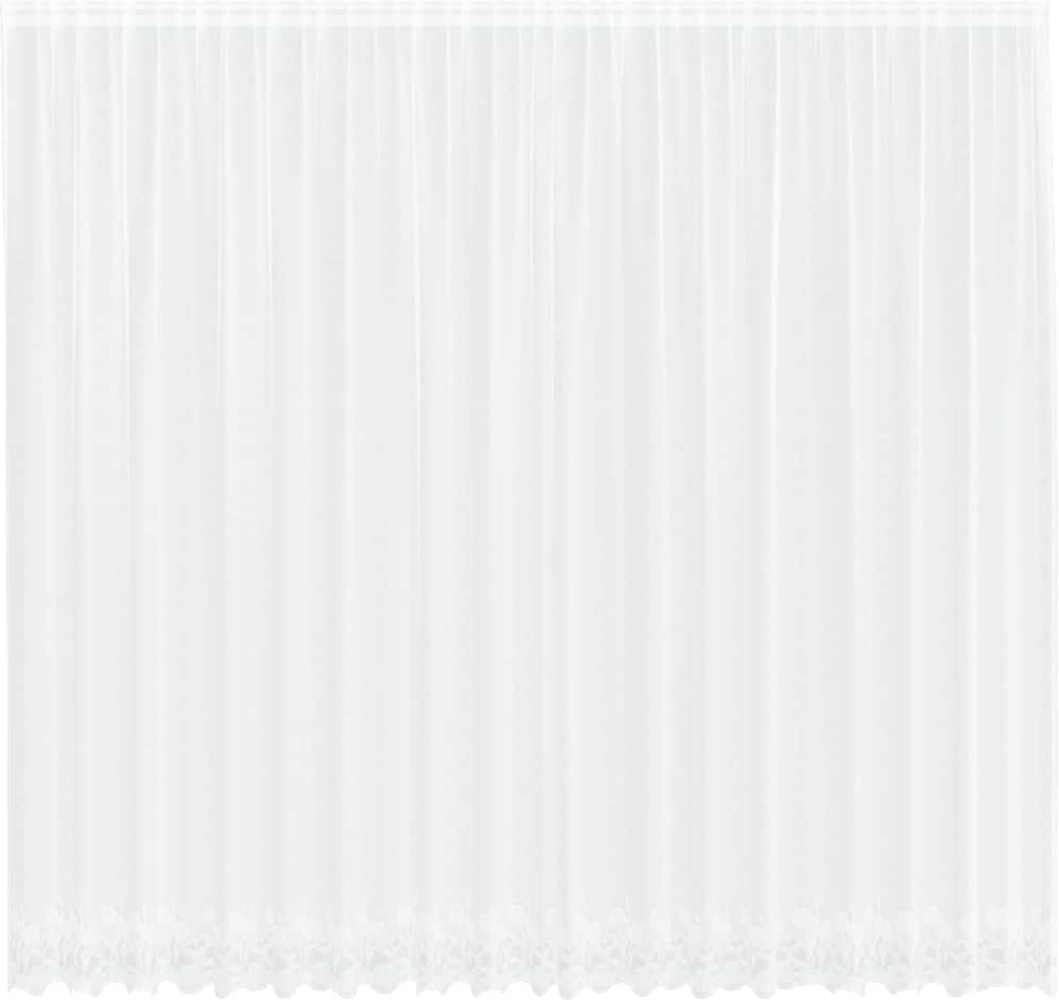 vidaXL Spitzenvorhang mit Vorhängen Floral Weiß 260 x 500 cm Polyester 4107810 Bild 1